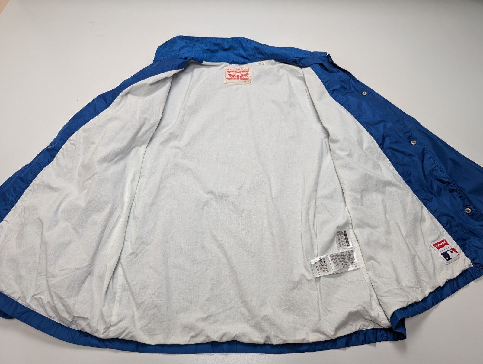 Veste Coach Jacket Levi's XXL Chicago Cubs Coupe-Vent Bleu Rare Vintage |207b
