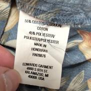 Chemise Hawaïenne Manches Courtes Edwards Gris Feuillage L