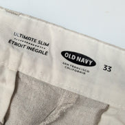 Short chino Old Navy 100% lin crème Slim W33