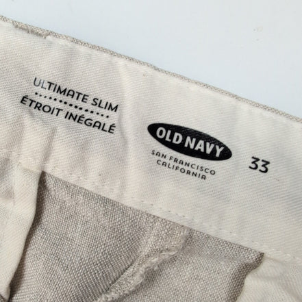 Short chino Old Navy 100% lin crème Slim W33