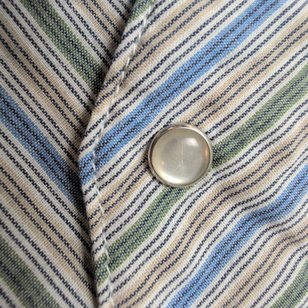 Chemise Wrangler Style Western Manches Longues Rayures Bleu et Vert Taille XXL