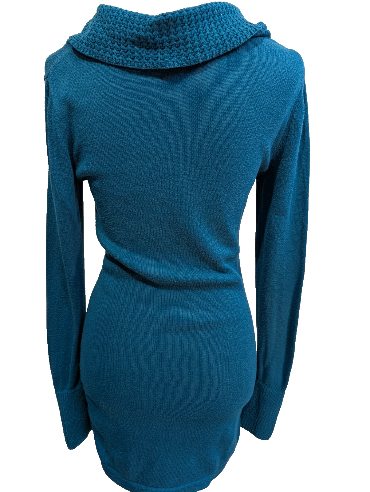 Robe Pull Longue Calvin Klein Col Roulé Vert Pétrole - Taille S