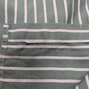 Chemise BURBERRY M Verte Rayures Blanches Oxford Logo Brodé Manches Longues
