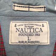 Nautica Chemise Rouge Foncé Carreaux Manches Longues 100% Coton Homme L