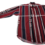 Chemise CHAPS Ralph Lauren rouge rayures shirt button down coton L