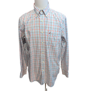 Chemise Nautica Classic Fit L Carreaux Bleu Rouge 100% Coton