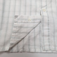 Chemise YVES SAINT LAURENT M Blanche Carreaux Gris 100% Coton Manches Courtes
