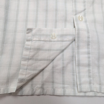 Chemise YVES SAINT LAURENT M Blanche Carreaux Gris 100% Coton Manches Courtes