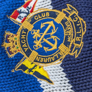 Pull Polo Ralph Lauren Yacht Club L multicolore rayures écusson brodé