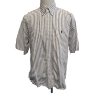 Chemise Ralph Lauren Blake XXL Carreaux Bleu Manches Courtes Button Down Shirt