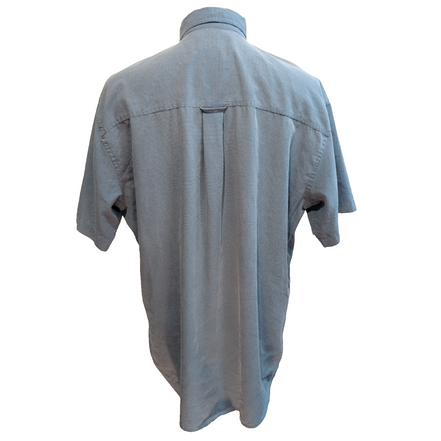 Chemise Chaps Ralph Lauren L Bleu Clair Carreaux Logo Rayonne Manches Courtes
