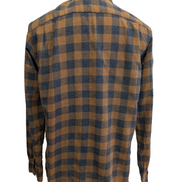 CHEMISE FLANELLE WRANGLER M MARRON NOIR Carreaux Workwear Poche Stylo
