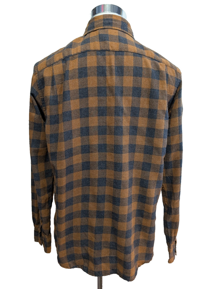 CHEMISE FLANELLE WRANGLER M MARRON NOIR Carreaux Workwear Poche Stylo