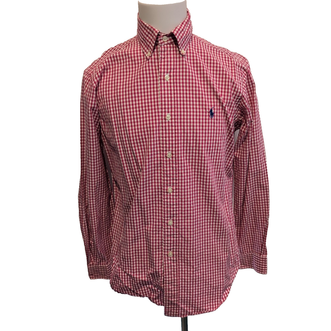 Chemise Ralph Lauren S Rouge Blanche Carreaux Manches Longues