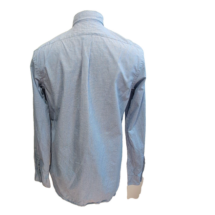 Chemise Ralph Lauren Custom Fit L Bleu Carreaux Logo Bleu manches longues