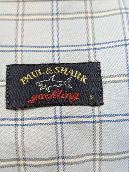 🦈 CHEMISE PAUL & SHARK Yachting Carreau Bleu S TG Homme 100% Coton