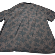 Chemise hawaïenne soie Nat Nast palmiers noir manches courtes taille XL