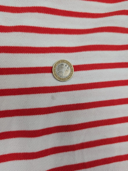 Polo manches courtes Polo Ralph Lauren XL blanc rayures rouges logo bleu