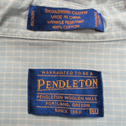 Chemise Pendleton XL Vert Clair Carreaux 100% Coton Poche Homme