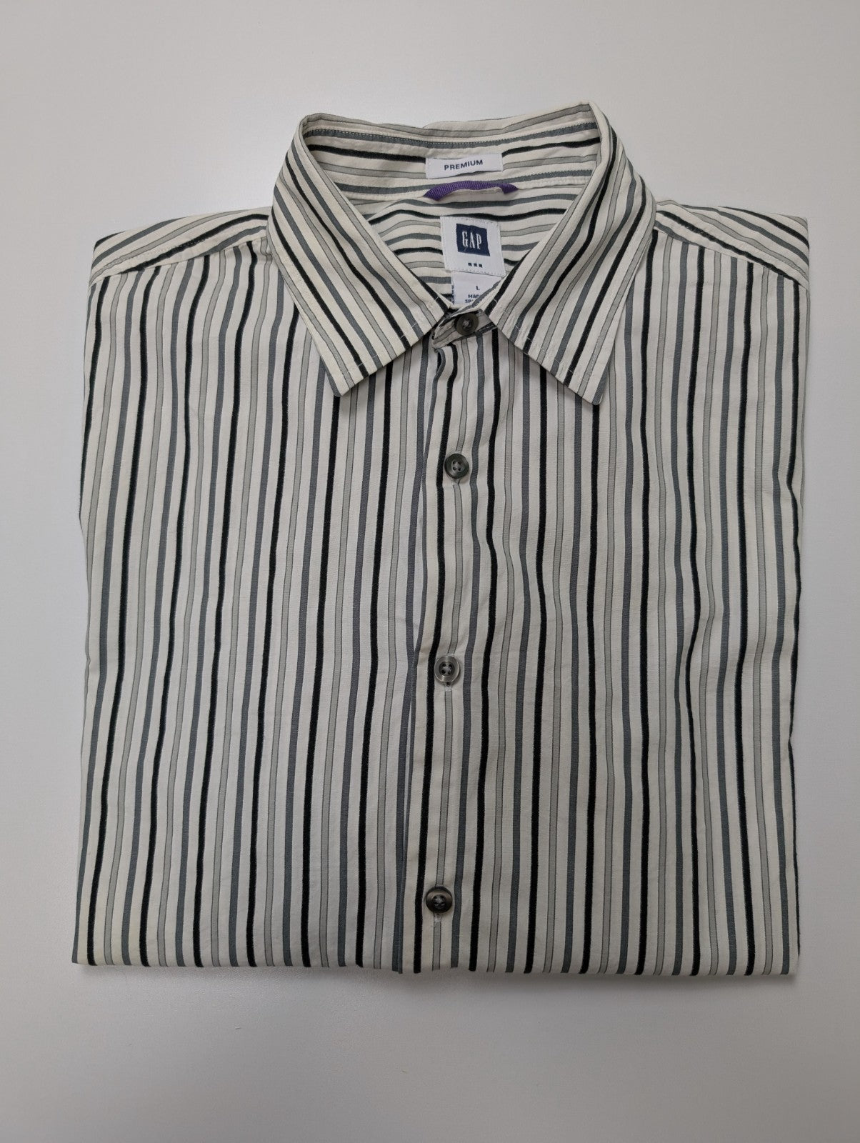 Chemise GAP blanche à rayures noires taille L #103msch