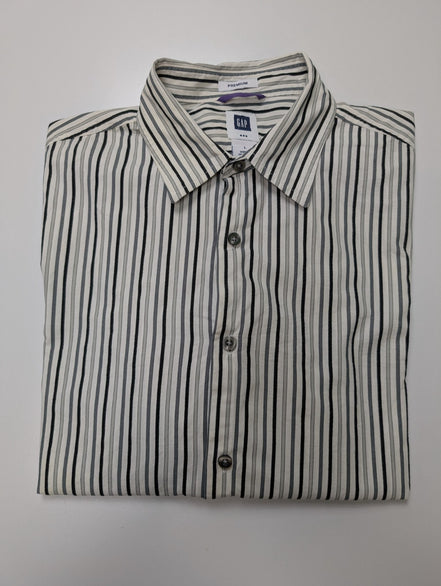 Chemise GAP blanche à rayures noires taille L #103msch