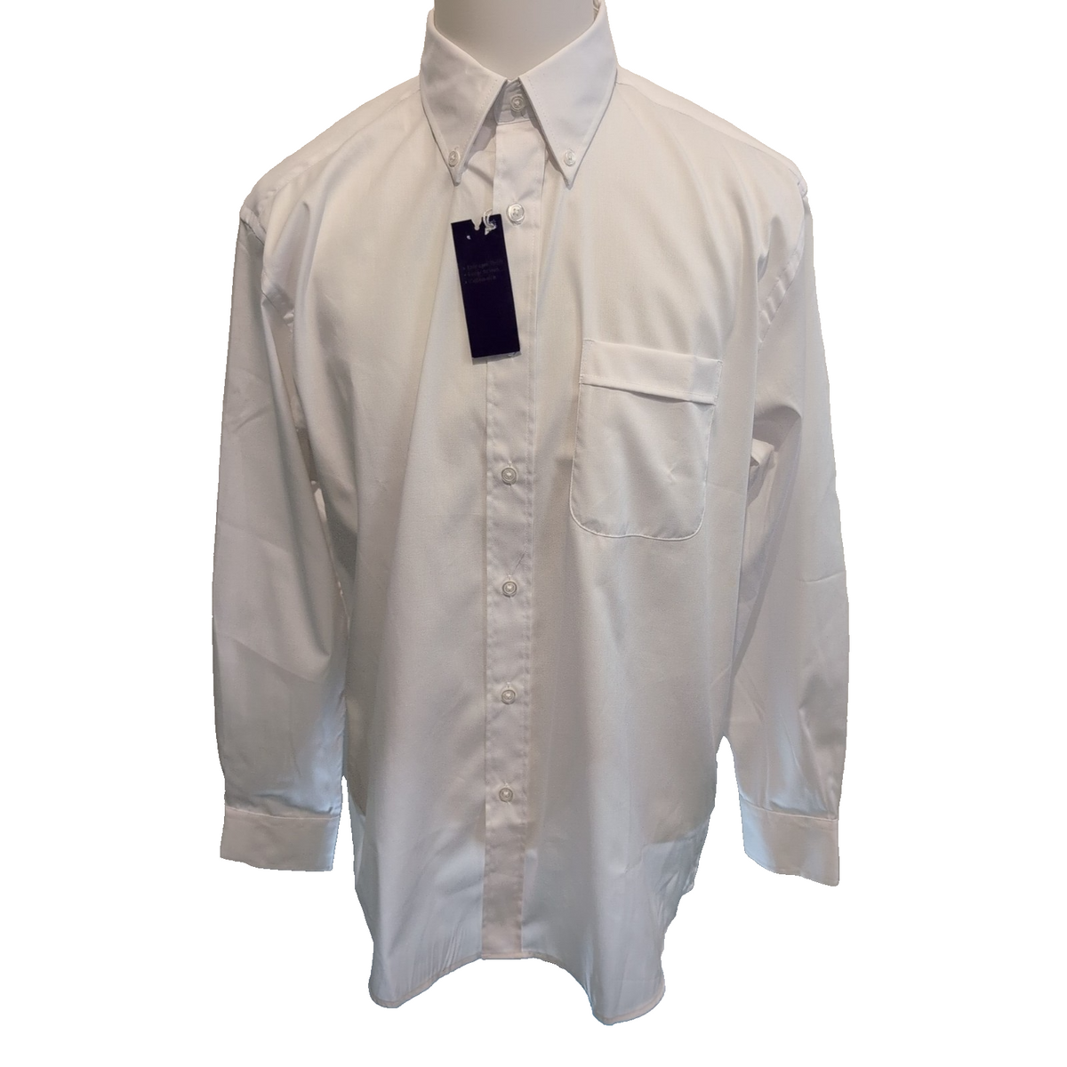 Chemise Henbury L/XL Blanche Neuve Étiquette Poche Coton Polyester