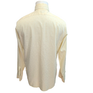 Chemise Vintage Bradlees M Beige Motif Jacquard USA Col Pointe