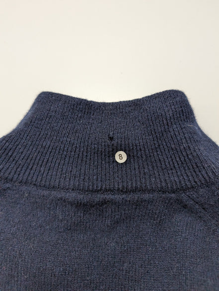 Gilet Zippé KAPPA Col Montant 100% Laine Bleu Marine Femme Taille M