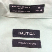 Chemise Nautica Vintage Oxford M Vert Pâle Uni 100% Coton