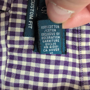 Chemise Ralph Lauren Custom Fit M Violet Carreaux Logo Vert