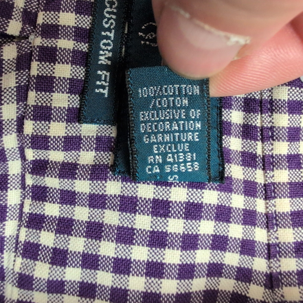 Chemise Ralph Lauren Custom Fit M Violet Carreaux Logo Vert