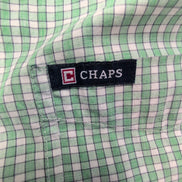Chemise CHAPS verte à carreaux manches courtes taille L #143e