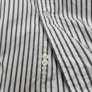 Chemise Lands' End Oxford L/XL Blanche Rayures Bleues manches longues