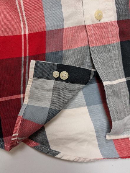 Chemise CHAPS RALPH LAUREN - Carreaux Rouge/Gris - Taille M - 100% Coton