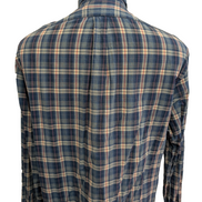 CHEMISE Ralph Lauren Homme L CUSTOM FIT Bleu Carreaux TBE Réparée 100% Coton
