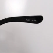 Lunettes de soleil Ovales Noires Y2K Branches Larges Brillante