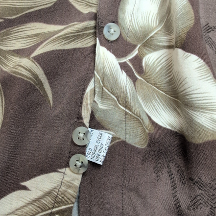 Chemise Hawaïenne Manches Courtes Pierre Cardin Rayonne Marron XL