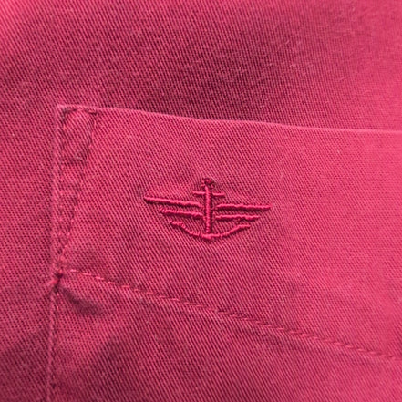 Chemise DOCKERS Homme 2XL Bordeaux Unie Manche Courte Poche