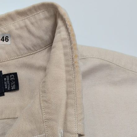 Chemise Ralph Lauren Yarmouth L XL Beige Crème Oxford Coton Logo Marron