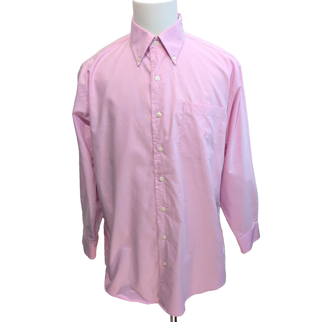 Chemise Nautica L/XL Rose Pâle Vintage Oxford 100% Coton