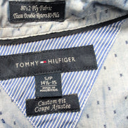 Chemise Tommy Hilfiger Bleue à Motifs Manches Longues 1 Poche - Taille S/M
