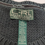 Pull femme Lauren Ralph Lauren L gris anthracite col rond coudières L-RL