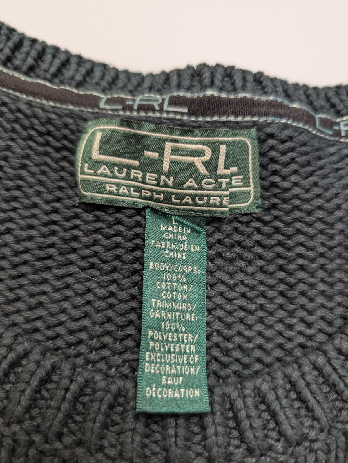 Pull femme Lauren Ralph Lauren L gris anthracite col rond coudières L-RL