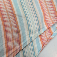 Chemise Nautica Classic Fit L Bleu Orange Rayures 100% Coton Manches Courtes