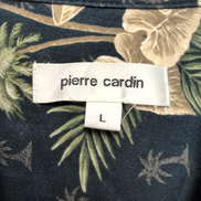 Chemise hawaïenne Pierre Cardin taille L bleu nuit cocktail 100% coton