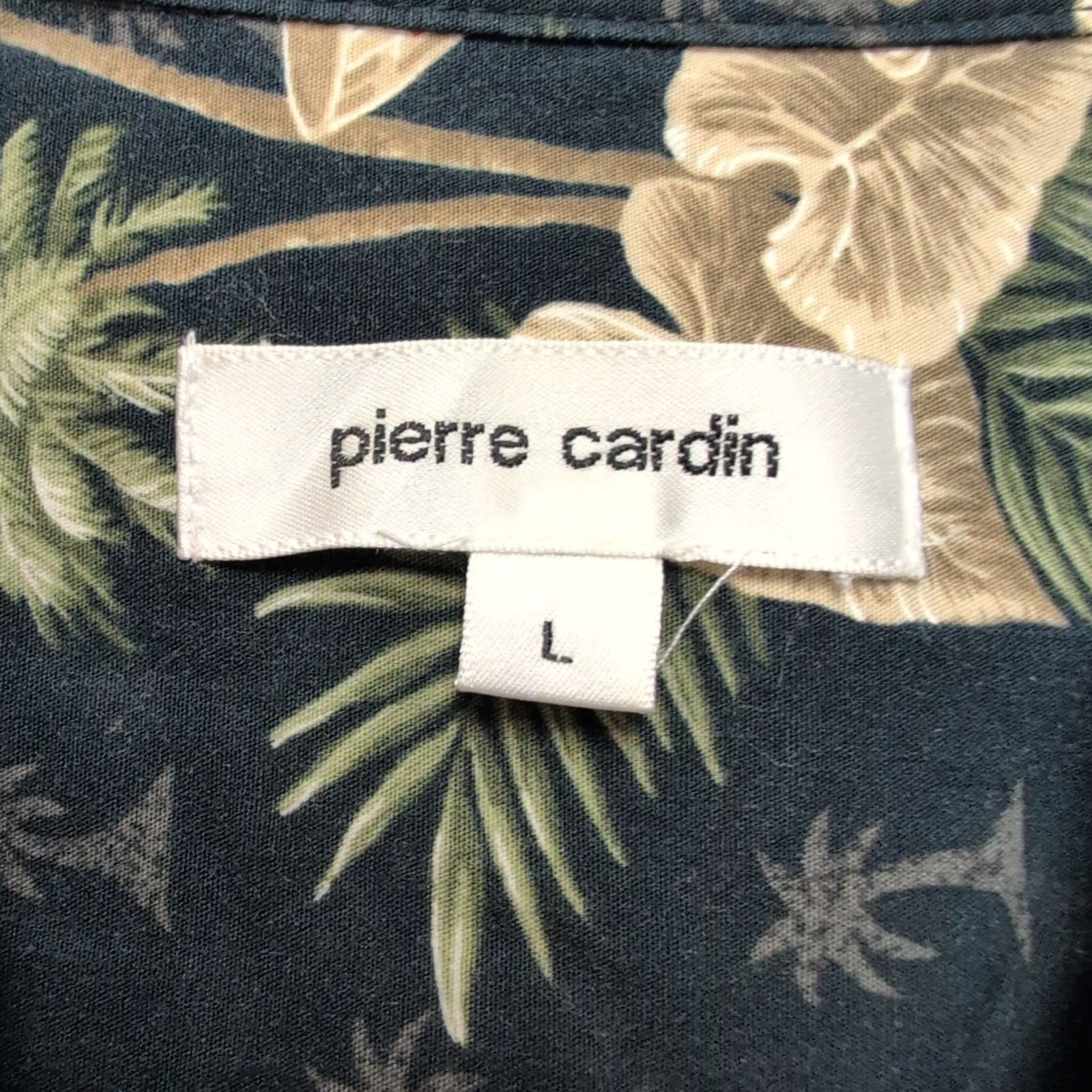 Chemise hawaïenne Pierre Cardin taille L bleu nuit cocktail 100% coton