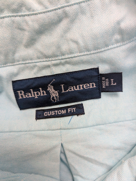 Chemise Ralph Lauren Manches Longues Custom Fit Turquoise Taille L