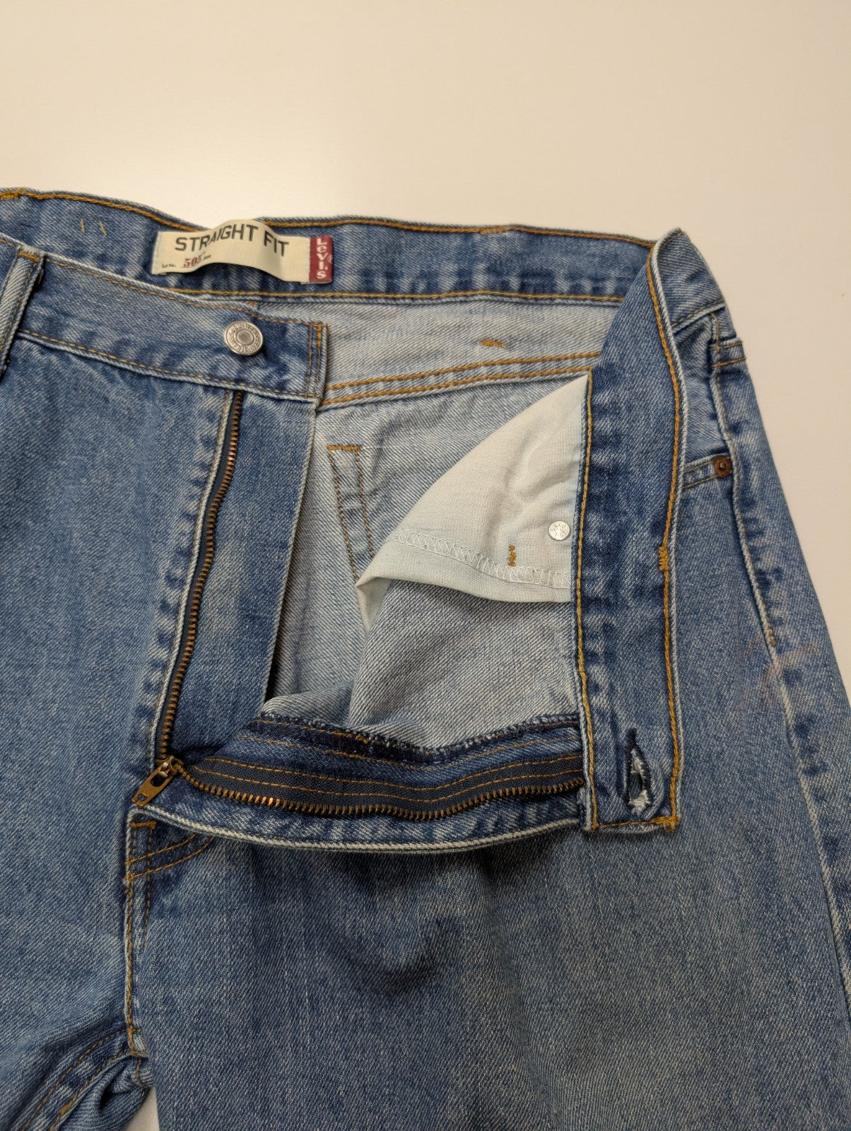 Jean Levi's 505 Regular Fit Vintage Homme W38 L30 Bleu Denim Classic Straight