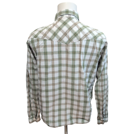 Chemise Patagonia S M Western Vert Carreaux Coton 2 Poches manches longues