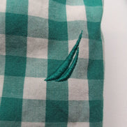 Chemise Nautica M Vert Blanc Carreaux 100% Coton Logo Brodé manches longues